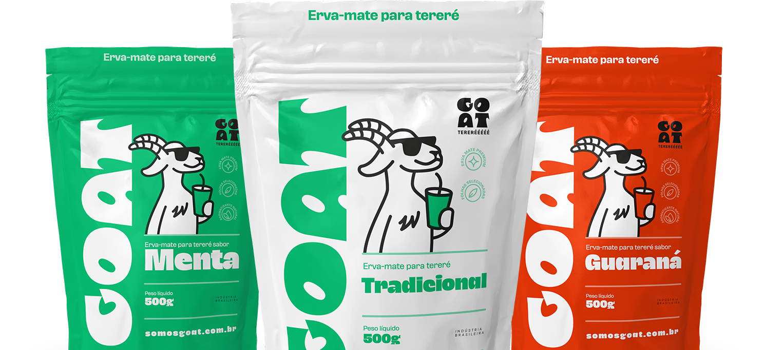 Erva-mate GOAT para tereré: Menta, Tradicional e Guaraná